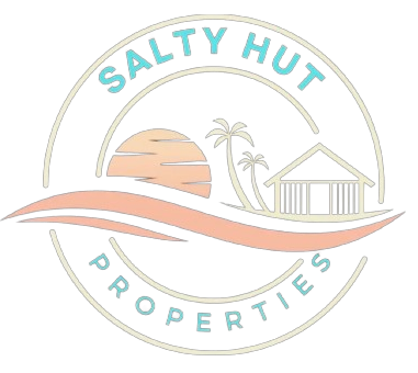 A logo of salty hut properties